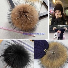 Luxury 100% Real Raccoon Fur Ball Pom Pompoms DIY Hat Scarf Bag Decor 10-19cm