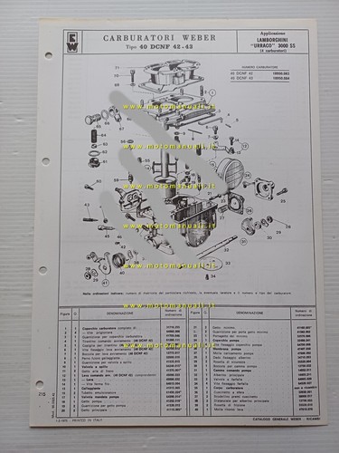 Weber carburetor dcnf 43 - weber, 40