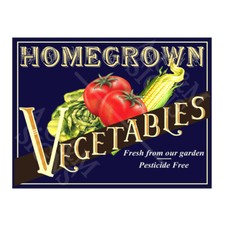 Home Grown Veg Metal Sign