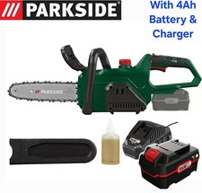 Parkside 20V Cordless Chainsaw - With 4Ah Battery & Charger. Brand New