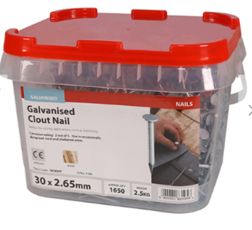 Clout nails 30mm galvanised - clout,