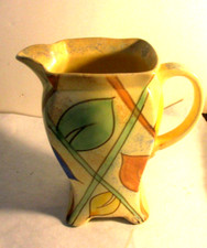 WARWICK POTTERY  7 1/2 " VINTAGE ART DECO DESIGN JUG / PITCHER ENGLAND