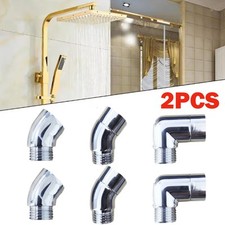 2PCS Shower Head Elbow Adapter Connector Copper Silver Rustproof Durable Pipe