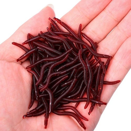 100pcs soft fishing worm lures - soft,
