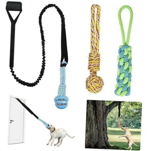 Spring pole dog - pole, rope