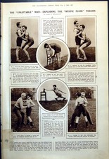 Old Print Lifting Weights Exploding Mystic Fluid Theory Theocritus 1921 20th