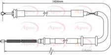 Apec rear right brake cable - apec,