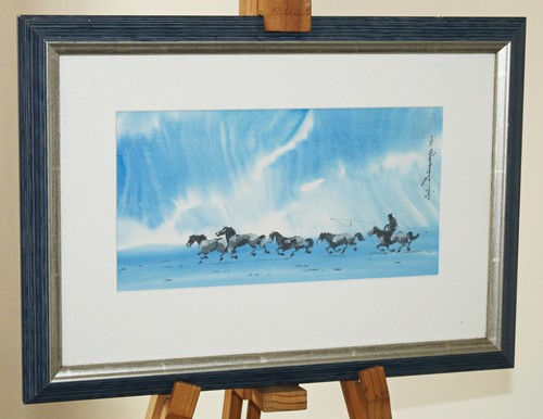 Mongolian watercolour painting - watercolour,