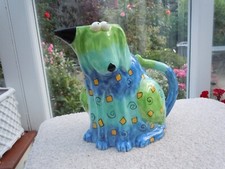 Floppy Dog Studio Pottery Green and Blue Jug  19cm 7.5inch tall