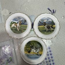 Royal Grafton Black English Pointer Dog With Bird Coaster 3 small plates