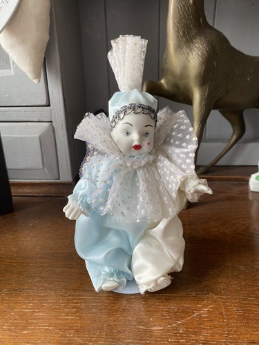 Vintage clown doll with stand - clown,
