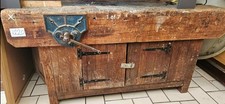 Vintage Wooden School Work Bench and Record Vice