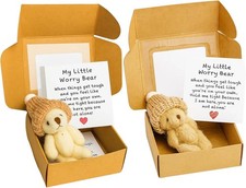 2 Pcs Worry Bear in a Box