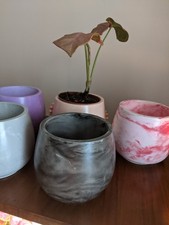 Houseplant Pot Black Handmade