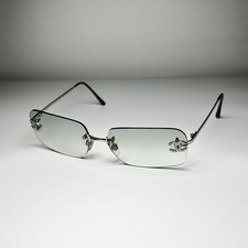 Chanel 2047-B C.124 Rimless Silver Eyeglass Frames Authentic Designer