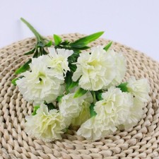 Artificial Carnation  Fake Silk Flower Bush Bouquet Home Wedding decor 11heads