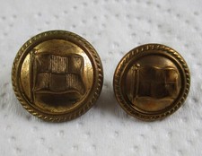 2x British Made:"CANADIAN PACIFIC LINE BRASS BUTTONS" (19mm-16mm, 1930s-1940s)