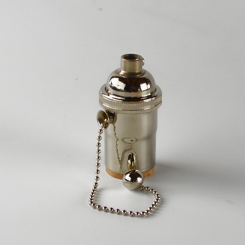 Polished nickel light socket - nickel,