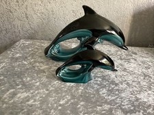 SET OF TWO VINTAGE POOLE POTTERY DOLPHINS - PLEASE READ DESCRIPTION