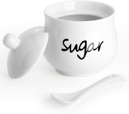 Sugar bowl porcelain - sugar, lid