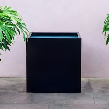 Black steel garden cube metal - steel,