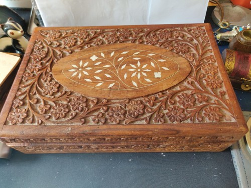 Vintage large indian - vintage, carved