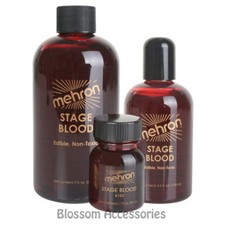A843 Mehron Stage Fake Blood Halloween Special Effect Costume Makeup Bright Red