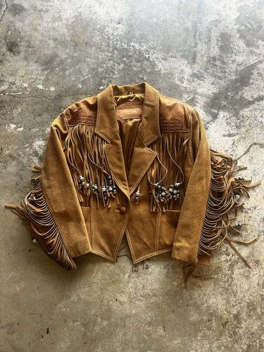 Vintage leather jacket - leather,