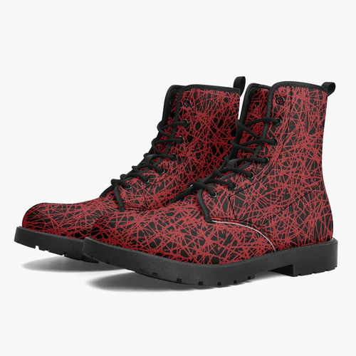 Custom red black combat boots - custom,