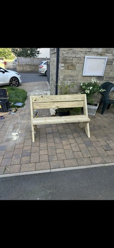 Wooden garden bench seater - garden,