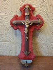 Antique french crucifix red - on,