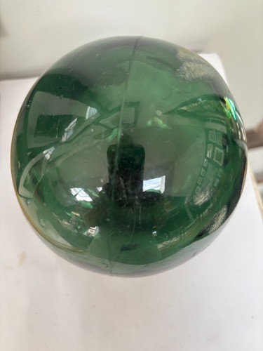 Vintage green glass fishing - glass,