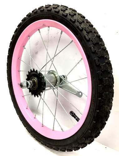 Bicycle rear pink wheel - rear,