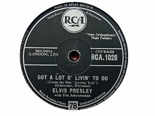 ELVIS PRESLEY - Got A Lot O' Livin' To Do / Party 78 rpm disc (A+)