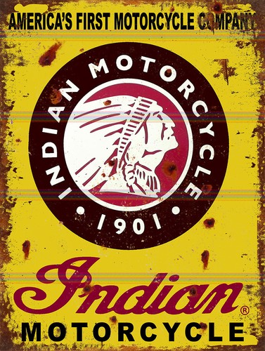 Indian motorcycle retro tin - indian,