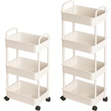 3/4Tier Storage Trolley Cart on Wheel Kitchen Bathroom Laundry Narrow Space Rack