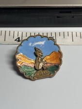 Vintage Enamel Pin Badge Kneeling Imp Gnome Elf Figure Fantasy Novelty Lapel Pin