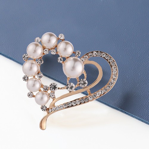Heart crystal broach - crystal, vintage