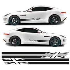 Union Jack Side Stripes Kit Fade Vinyl Decal Graphics Fits Jaguar F Type SVR