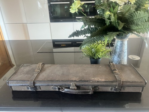 Antique leather guncase - leather,