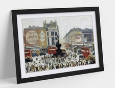 PICCADILLY CIRCUS LONDON, L.S. LOWRY- DECOR FRAMED WALL ART PAPER PRINT POSTER