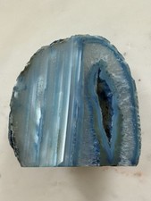 Blue Dyed Agate Geode Slice