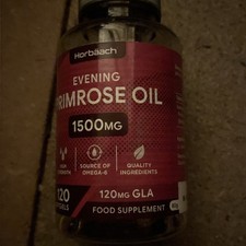 Evening Primrose Oil 1500mf | 120 Capsules | with Omega 6 and GLA | By 06/26