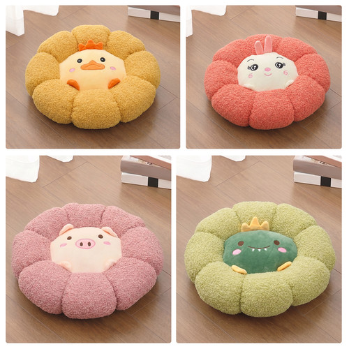 Cute sunflower plush cushion - sunflower,