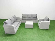 Fimous Rattan Outdoor Garden Furniture Square Coffee Table Sofa Set 7-10 Seater 