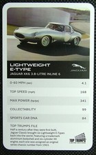 1 x info card car Lightweight E-Type Jaguar XK6 3.8 Litre Inline 6 J2