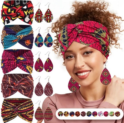 African print turban bandana - african,