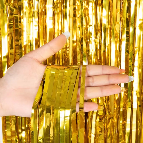 Metallic foil fringe - fringe, curtain