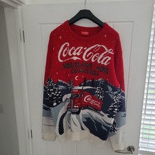 Christmas Jumper Coca Cola Holidays Are Coming Extra Large XXL PIT 2 PIT 26"