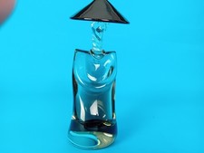 Murano? Glass Oriental Figurine Black And Clear Ornamental Chinese 33cm Height